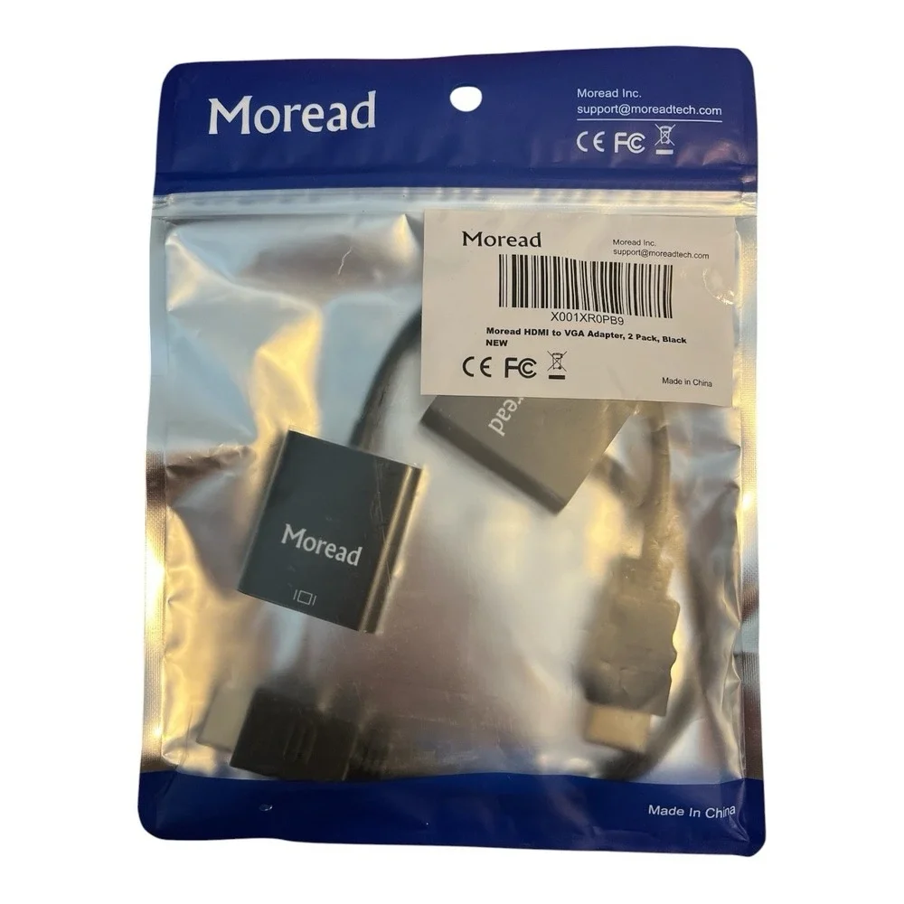 Moread HDMI to VGA Adapter 2 Pack Black‎ Video Converter New Sealed